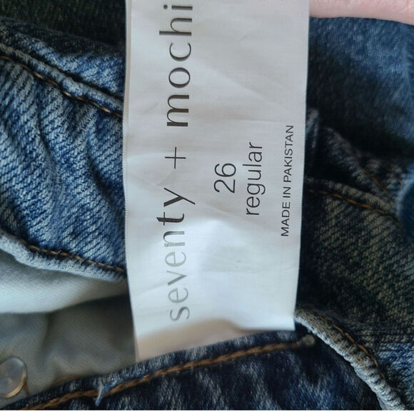 Seventy + Mochi Anthropologie Bay Wide Leg Jean Two Tone in Phoenix Size 26 NWT - Picture 7 of 7